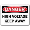 Signmission Safety Sign, 14 in Height, Plastic, High Voltage Keep Away DS-High Voltage Keep Away